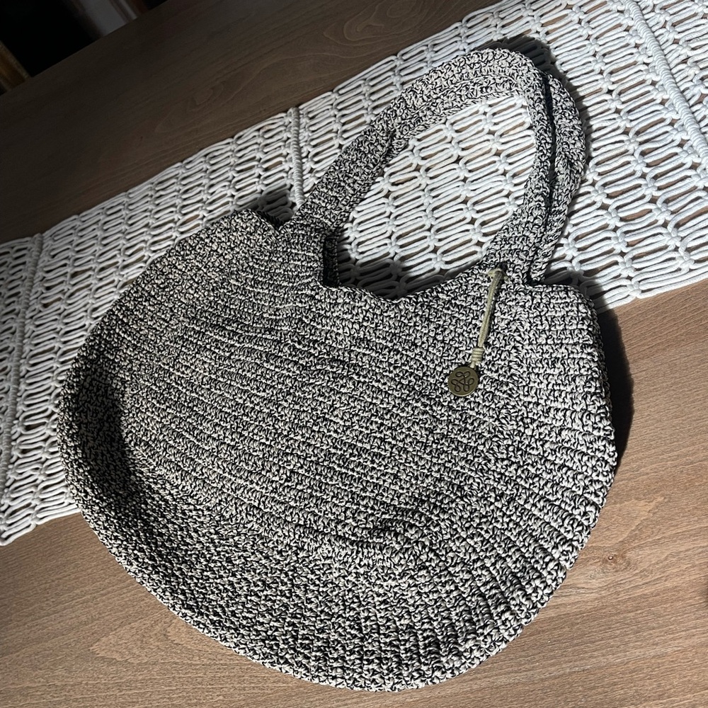 The Sak Woven Tote Bag in Black & White